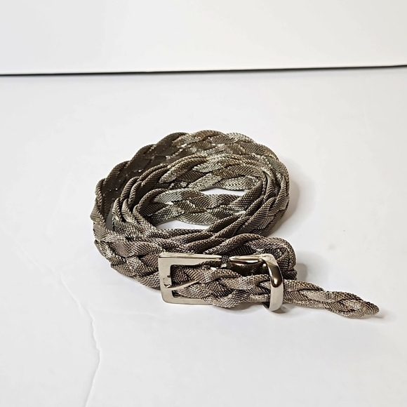 Vintage  Silvertone  Braided Belt SILVER Pre-owned - Picture 1 of 5